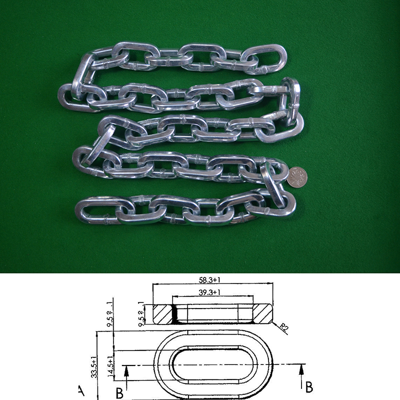 Xích thép hợp kim vuông 9,5mm (Mạ kẽm thân thiện với môi trường)